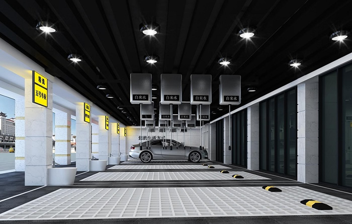 都市現(xiàn)代汽車(chē)美容店裝修效果圖