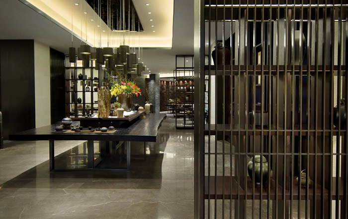 新中式酒店過(guò)道一角