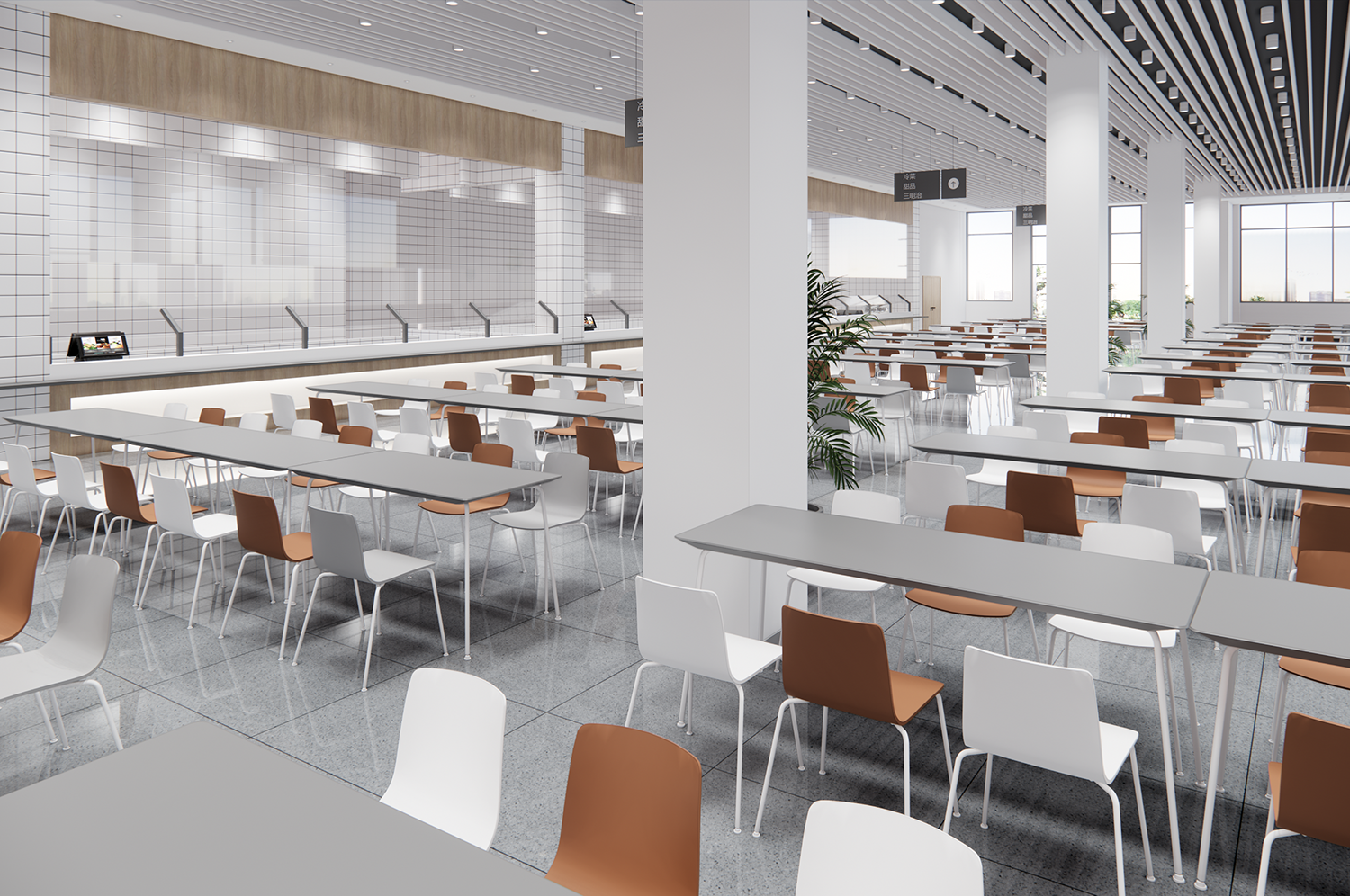 廠區(qū)職工食堂裝修改造設(shè)計效果圖