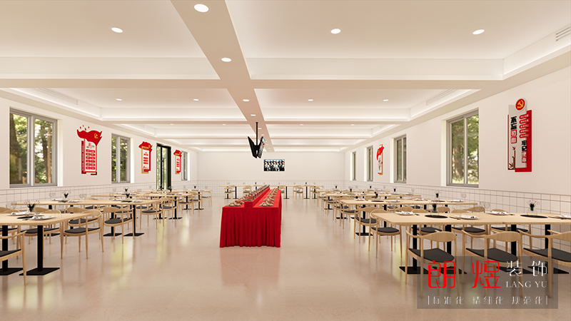 部隊食堂裝修餐廳設(shè)計效果圖