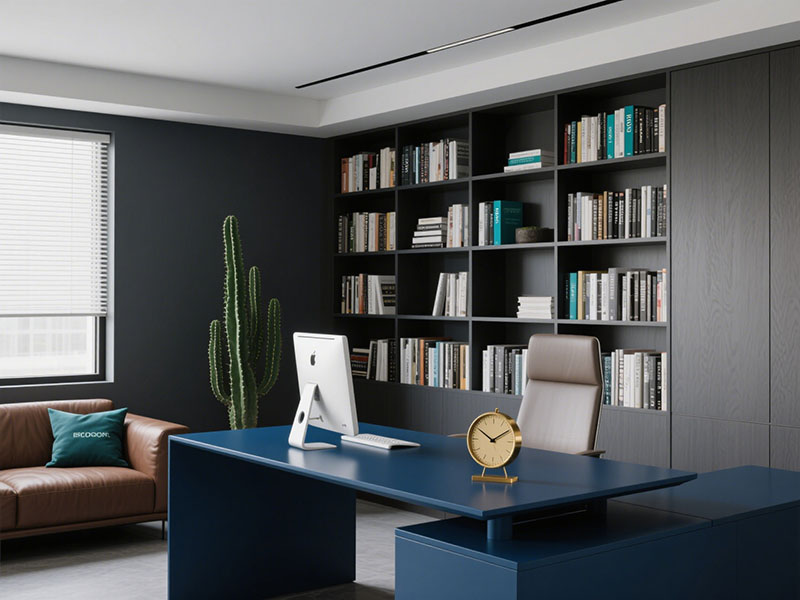 老板辦公室深灰、咖色、藏藍(lán)?色系基調(diào)