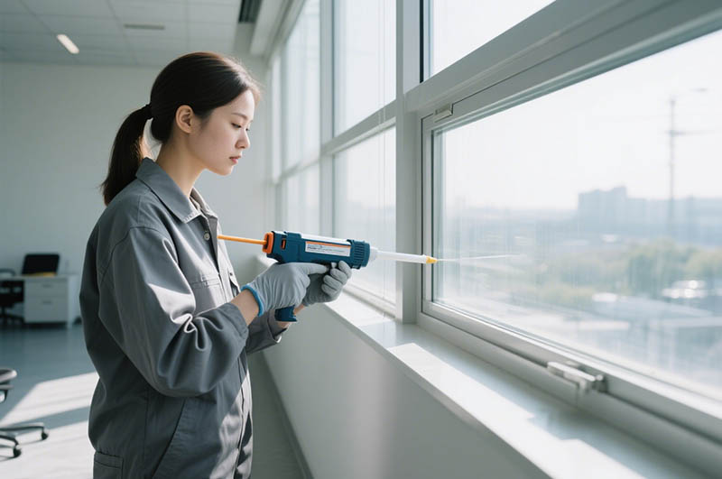為辦公室窗戶打玻璃膠