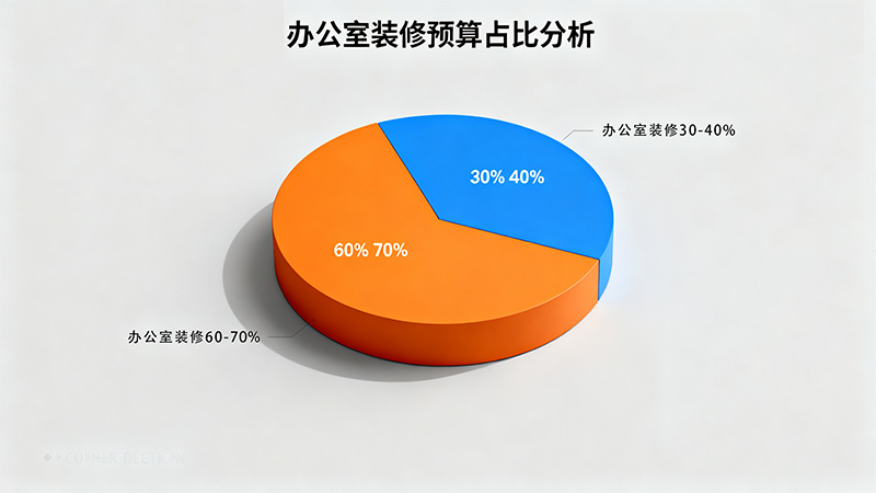 辦公室裝修拆改、水電、吊頂、墻面地面占總預算的30%-40%